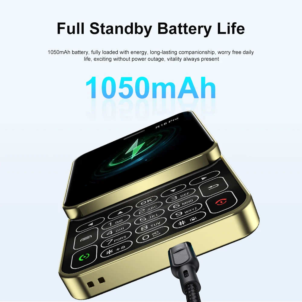 2024 NEW SERVO R18Pro Rotating Screen Mini Mobile Phone Flashlight Magic Voice 2.4" Button Slider Cell Phones Dual SIM Standby 6