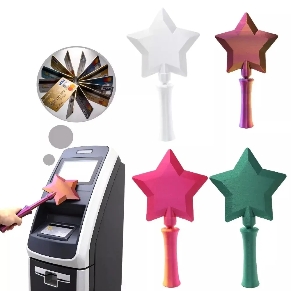 Fun Magics Wand 3D Printed Holder For Scanning Payment Cards Organizer Cute Portable Home Offices Accessory_voghion.com