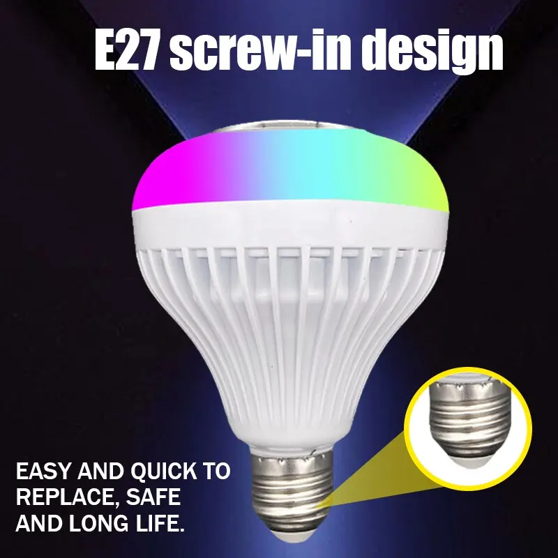 LED Music Light Bulb with Built-in Bluetooth Speaker Wireless Smart Light Bulb with Remote Control RGB Color Changing Speaker bluetooth speaker portable speaker mini bluetooth speaker audio speaker mini sound box