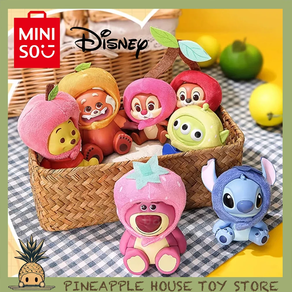 Originale Miniso Disney Fruit Headgear Series Blind Box Sorpresa Box Figure Trendy Play Model Doll Ornament Regalo Misterioso Ragazza