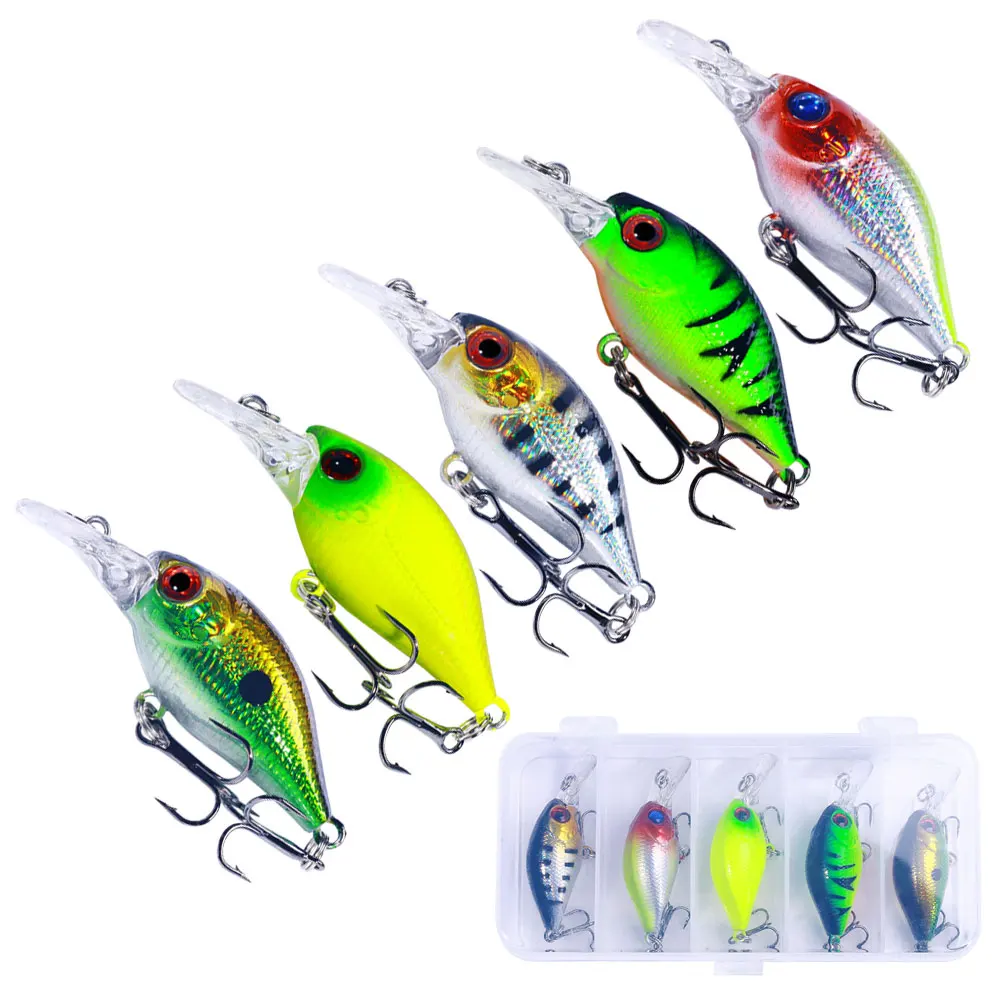 HENGJIA5pcslotFishingLuresKitPlasticCrankBait42g5cmWobblers