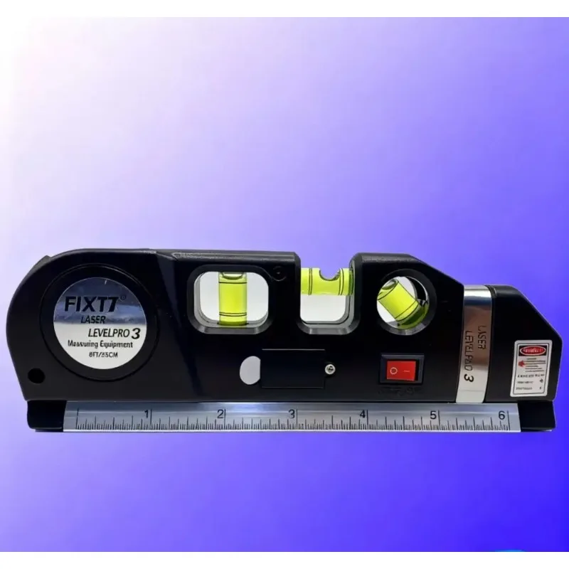 Self-Leveling Cross Line Laser Level Kit - 8ft Measuring Tape & 360° Laser Line Projector for Construction Renovation Alignment