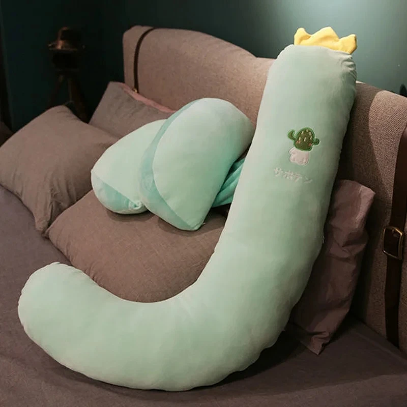 Cartoon Pregnant Long Throw Pillow Cute Pattern Maternity Pillow J-shaped Pregnant Woman Side Sleeping Belly Support