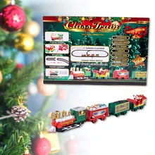  2022 Christmas Electric Rail Car Building Block Track Set Rail Car Transportation Toy Brick Train Xmas New Years Gift 