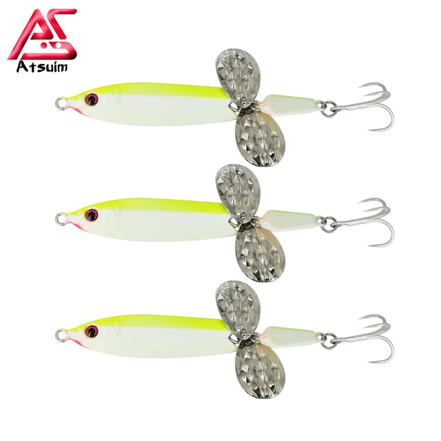 AS Slow Pitch Jig Leurre 60g Glow Cast Spoon Lure Fishing Hooks