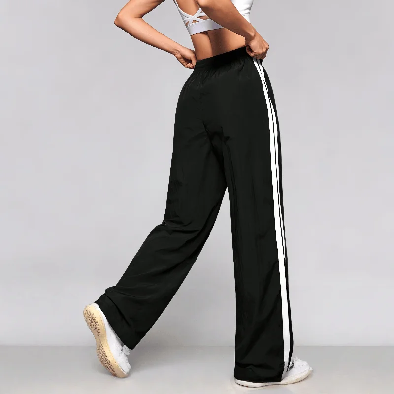 Women High Waist Slim Wide Leg Pants Elegant Breathable Casual Summer Trousers with Pockets Elegant Workwear and Daily Wear - 3