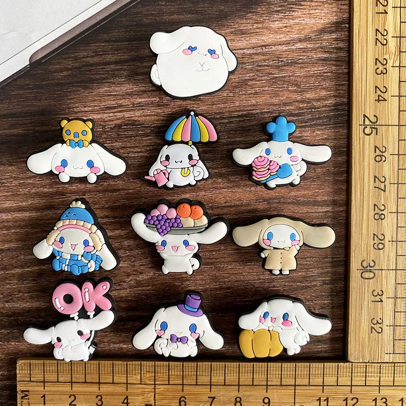 10Pcs Sanrio Series Shoe Charms DIY Shoe Flower Kuromi Melody Accessories  Decorations Sandals Decorate for Crocs Kids Gifts