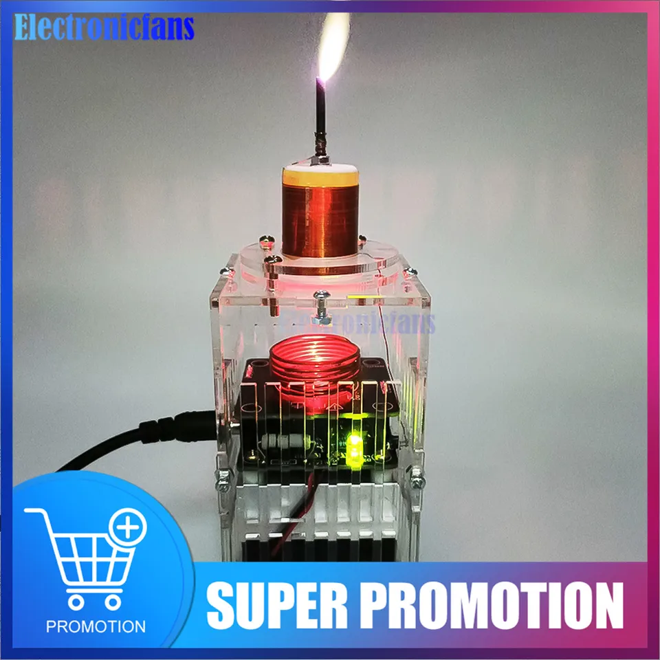K fai da te Bobina di Tesla Ad alta frequenza HFSSTC Candela elettronica Tecnologia di fiamma al plasma Modello didattico sperimentale  1420