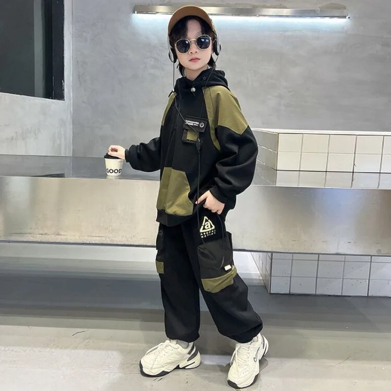 مجموعة هوديس مبطنة بالصوف للأولاد أطقم ملابس أطفال...