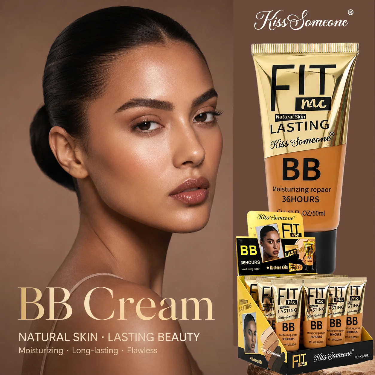 Long Lasting Concealing, Waterproof and Moisturizing BB Cream, Liquid Foundation, Concealer, Liquid Foundation, Fine Powder