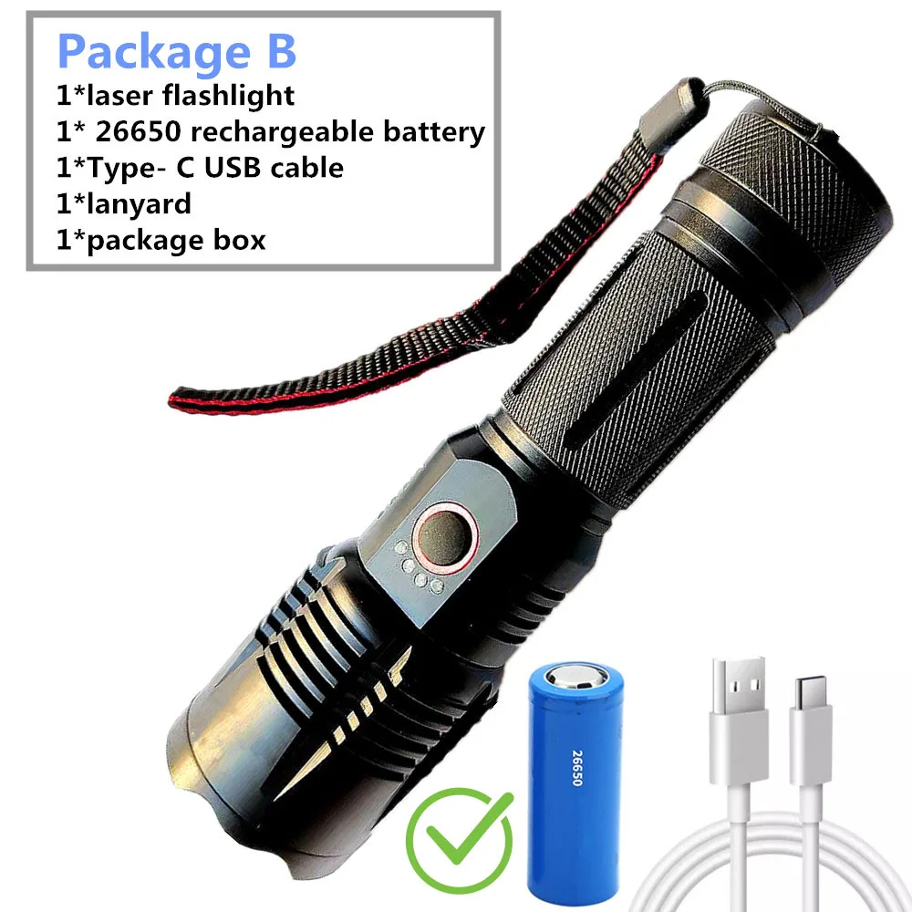 KENSUN Long Range High-power Telescopic Focusing Strong Light Flashlight Type-c smart Charging With Power Bank Function police flashlights Flashlights