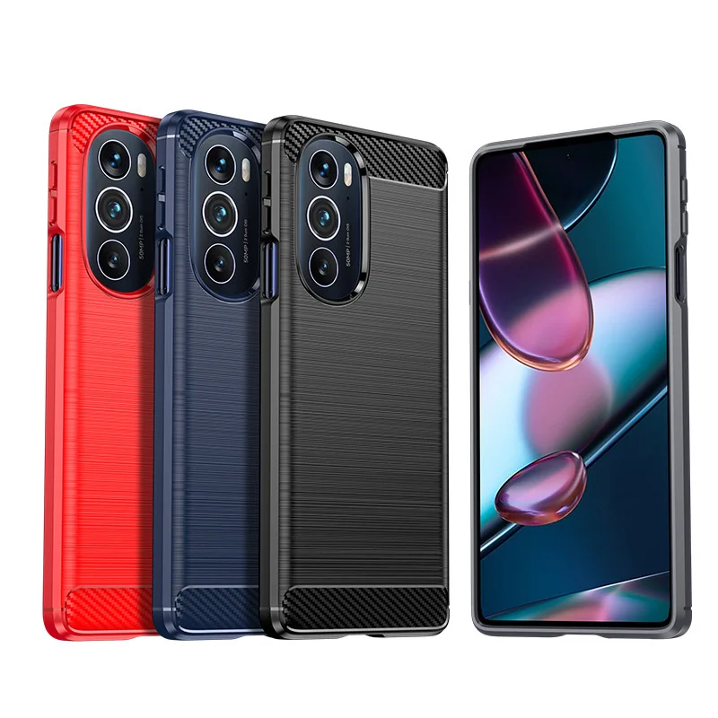 

Мягкий чехол для Motorola Moto Edge X30, ТПУ Матовый узор черный синий красный