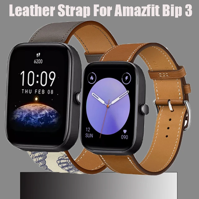 Correa De Cuero Para Amazfit Bip 3, Correa De Lujo De 20mm Con Hebilla De  Metal Para Amazfit Bip 3, Correa De Repuesto De Liberación Rápida - Correas  De Reloj - AliExpress