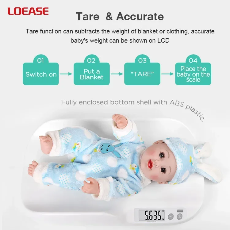 B37 BSCI Supply 20kg Plastic Digital Infant Weighing Pet Baby Scale