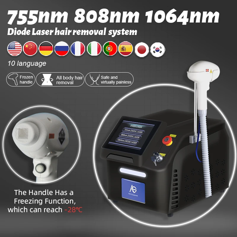 

ADG New Painless Depiladora 808nm Triple Wavelength Epilator Diode Laser 808nm 755nm 1064nm Hair Removal Machine