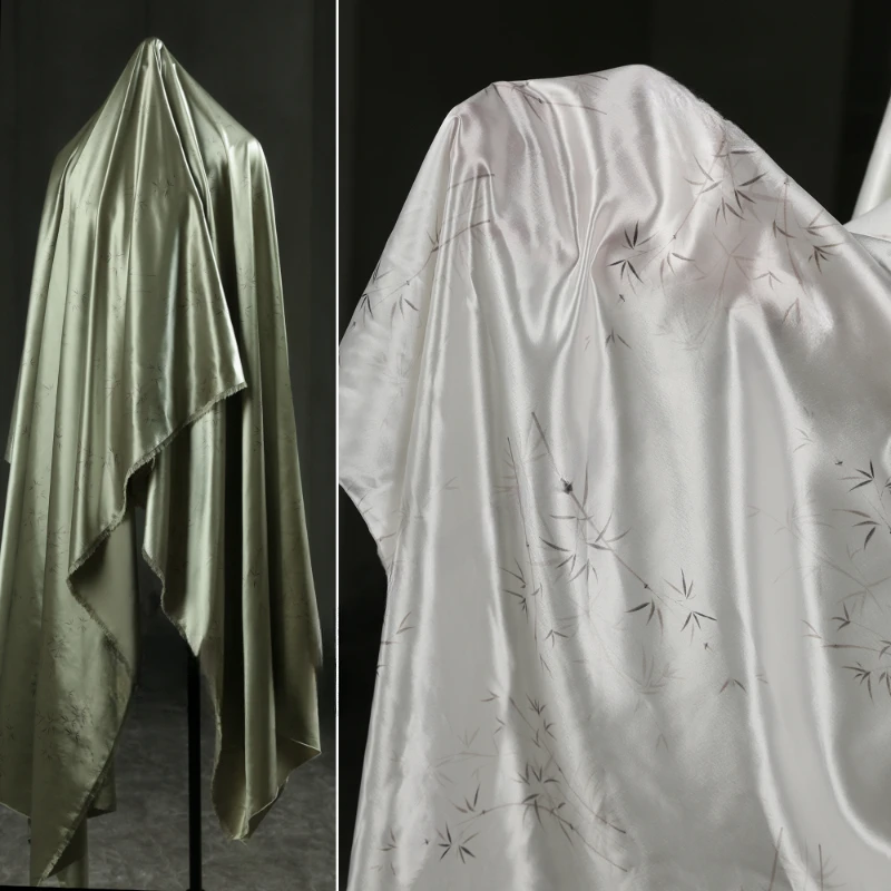 

Fabric Wide 150cmx50cm Light Green Printing Thickened Smooth National Style DIY Shirt Coat Culottes Summer Breathable Clothing