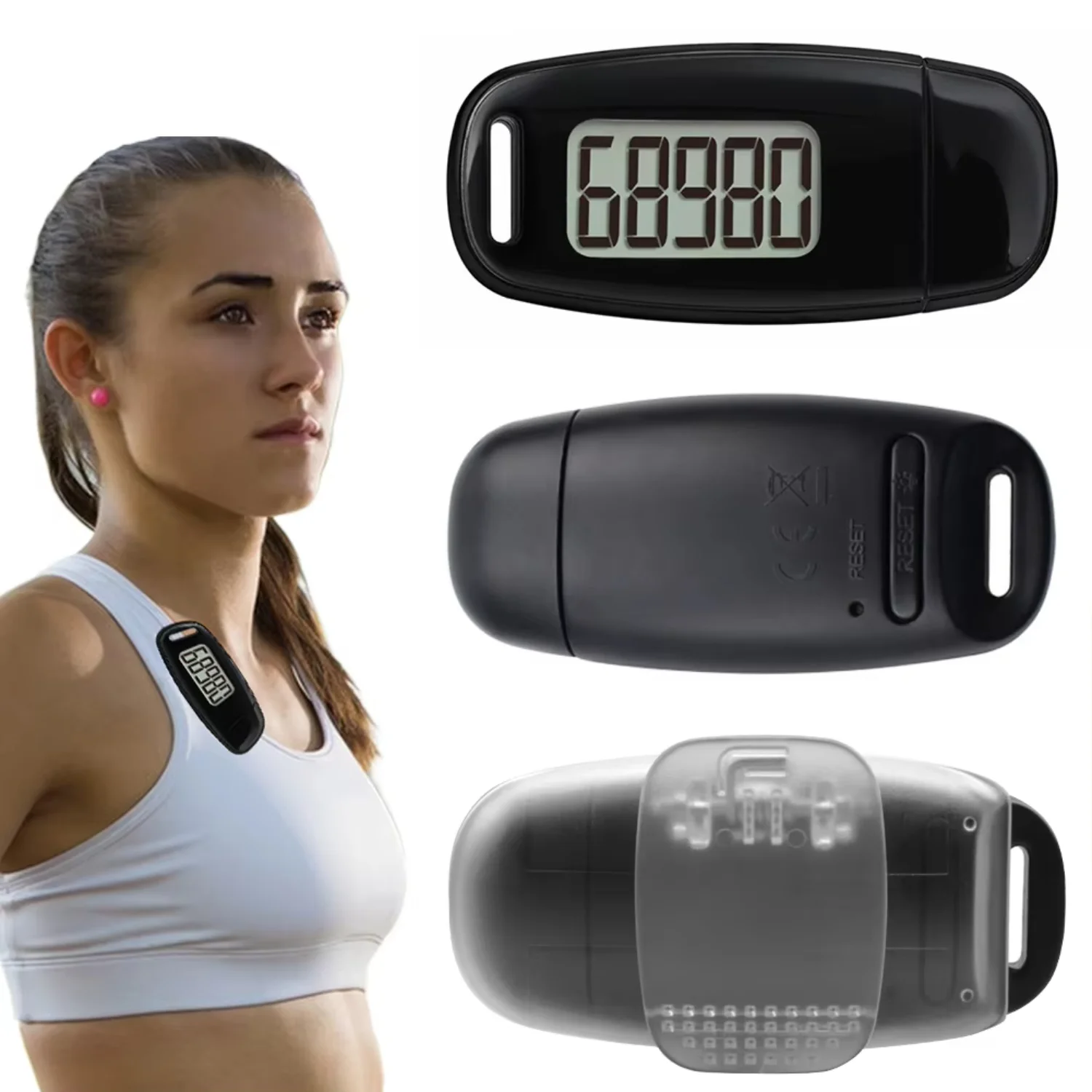 3D Pedometer Portable Digital Pedometer USB Rechargeable Electronic Pedometer with Clip and Strap Adults Seniors 1