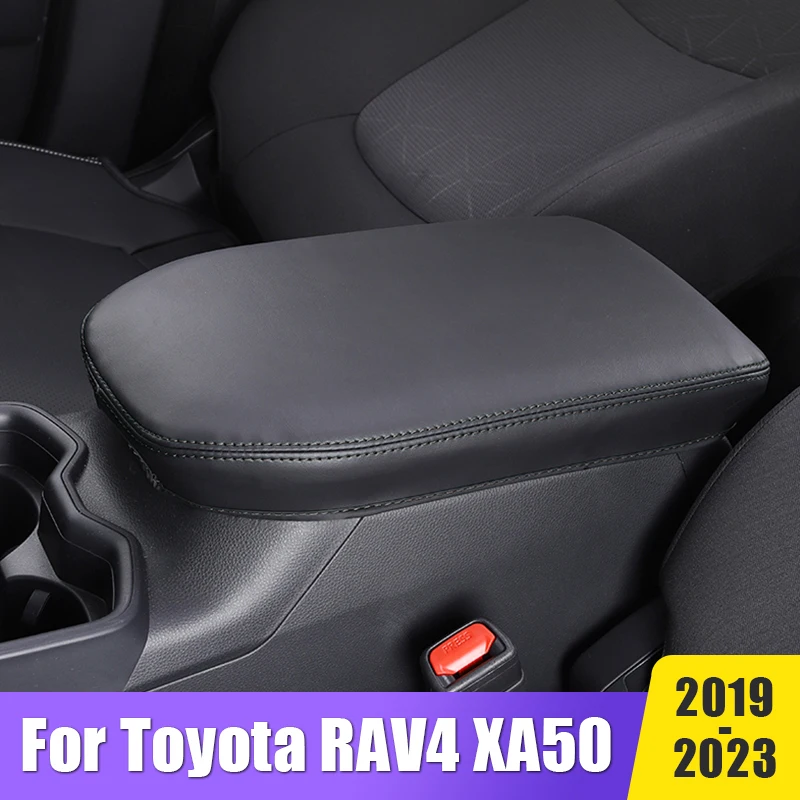 

Leather Car Center Armrest Arm Rest Box Case Cover Cushion Pad For Toyota RAV4 2019 2020 2021 2022 2023 RAV 4 XA50 Accessories