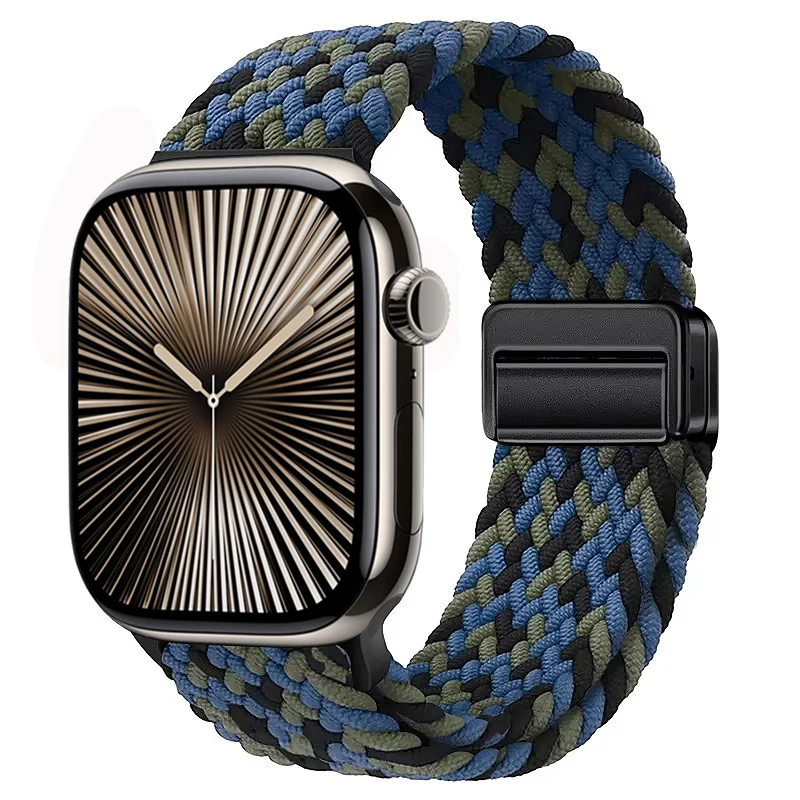 Nylon Braided Magnetic Loop Strap with Metal Accents
