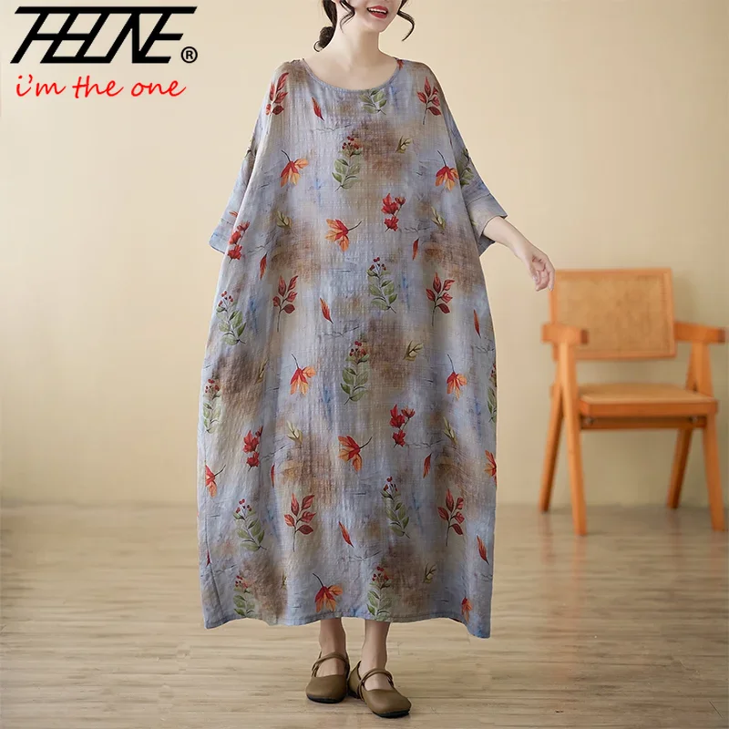 THHONE Plus Size Summer Dress Women Korean Style Casual