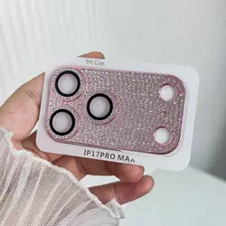 Diamond Camera Lens Protector with Glitter - Scratch - Resistant Cover - 12Promax (Pink)