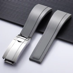 Versatile Multi - Color Silicone Sport Watch Band - Premium Men's Rubber Bracelet in Black, Red, Blue, and White - 20mm (Grey - NoLogo)