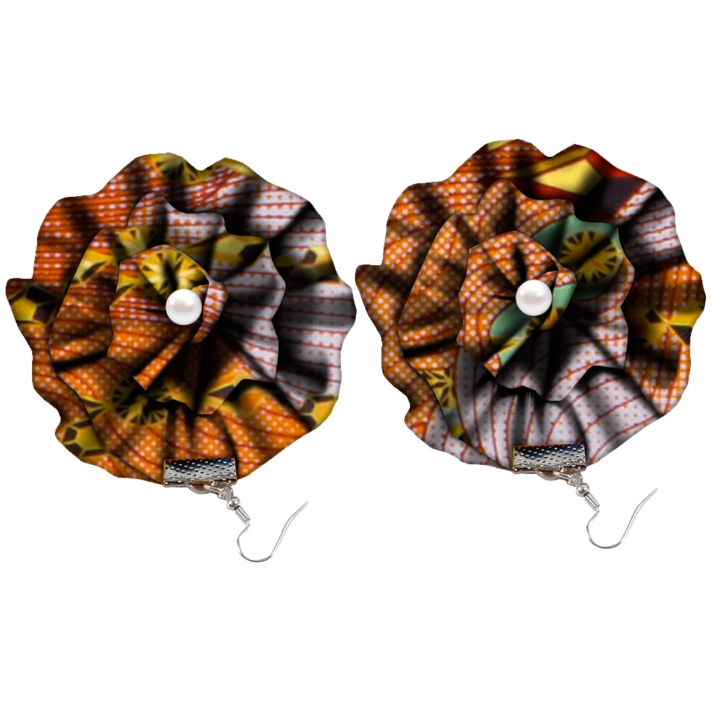 

Earings Fashion Multi Color Ankara Ethnic Earrings African Print Fabric Morning Glory Earrings Jewelry Earring Female WYB625