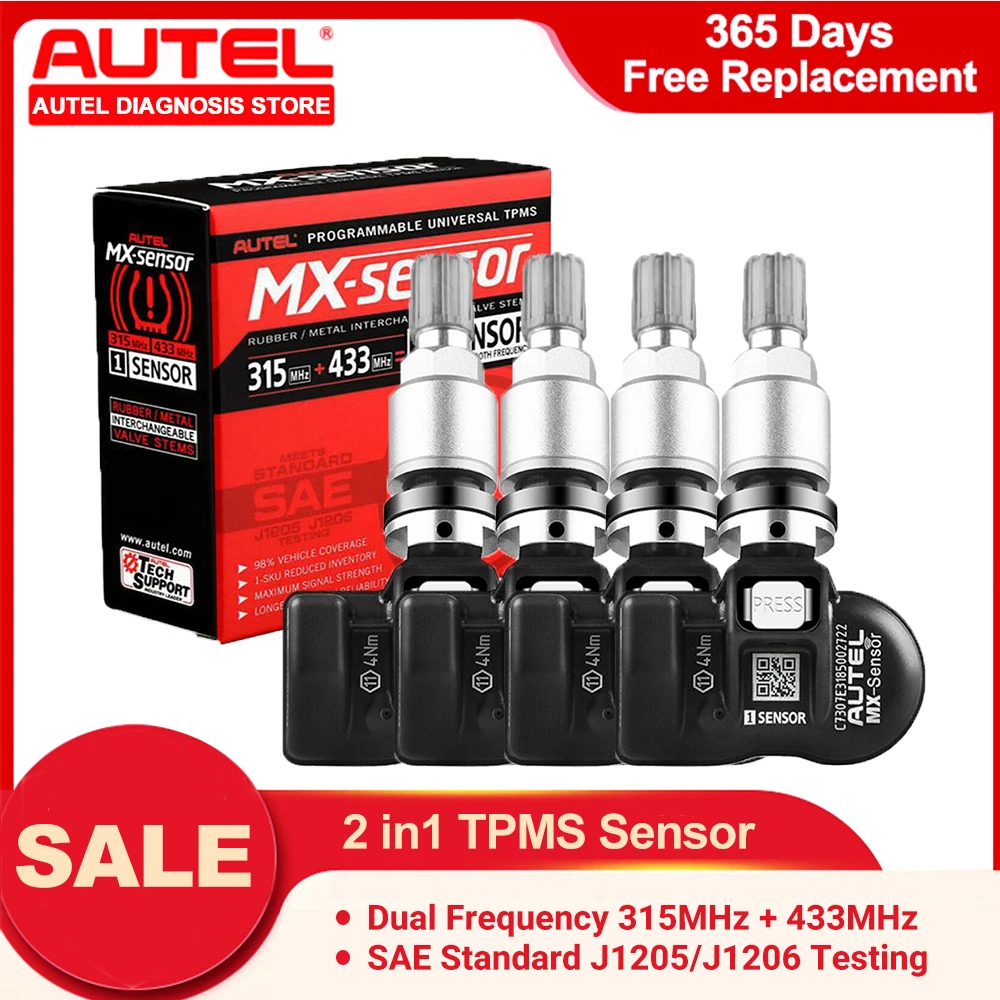 4 шт. Autel 2 в 1 MX-Sensor двойная частота 315 МГц + 433 универсальный клон-able программируемый