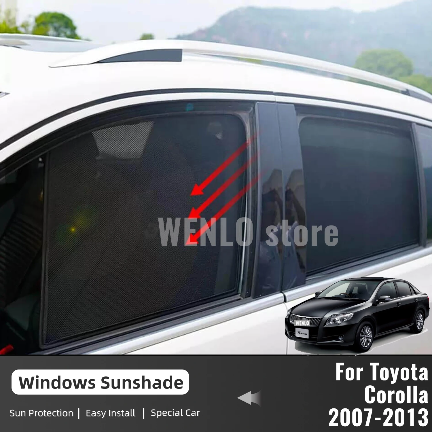 

For Toyota Corolla Axio Altis E140 E150 2007-2013 Car Curtain Window Sunshade Cover Magnetic Sun Shade Visor Auto Accessories