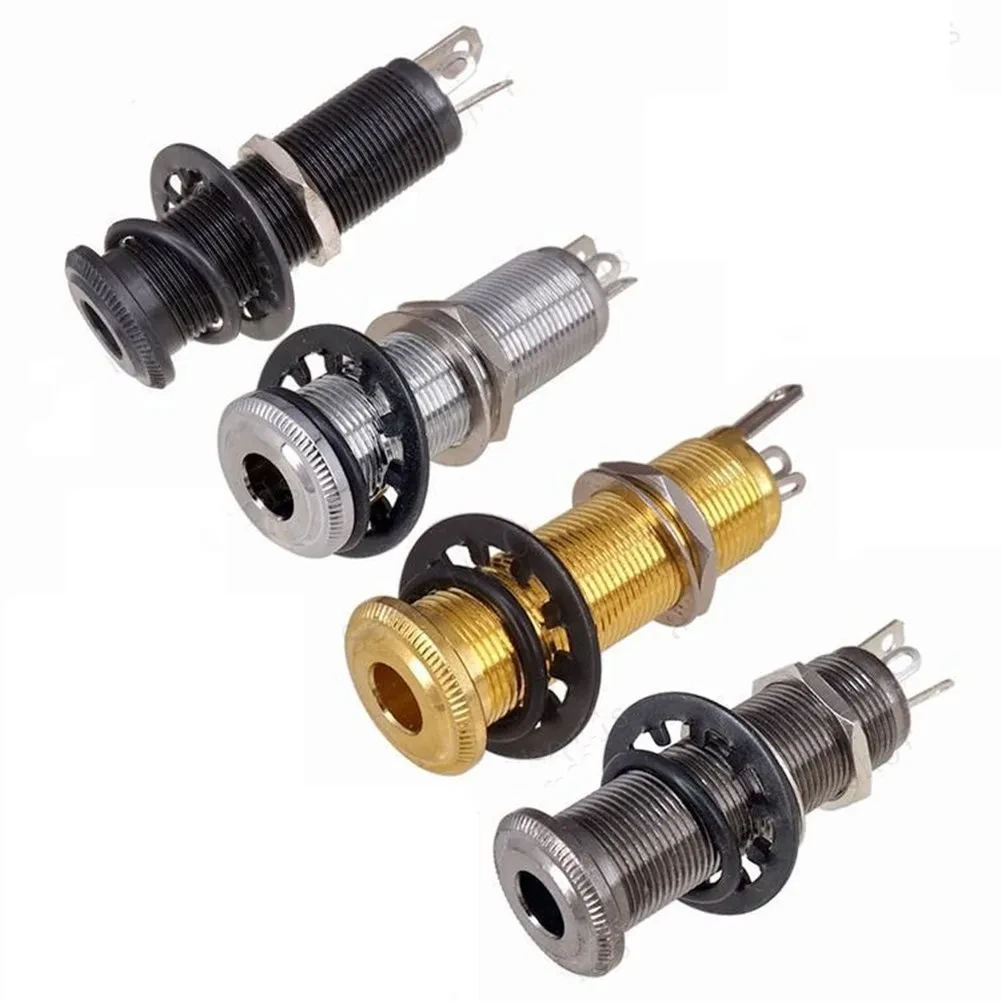 E-Gitarre Bass Teile 6,35mm Stereo Ausgang Eingang 1/4 Zoll Jack Buchse Stecker Messing Gerade Gerippte Rohr Stil Jack Anti-laute