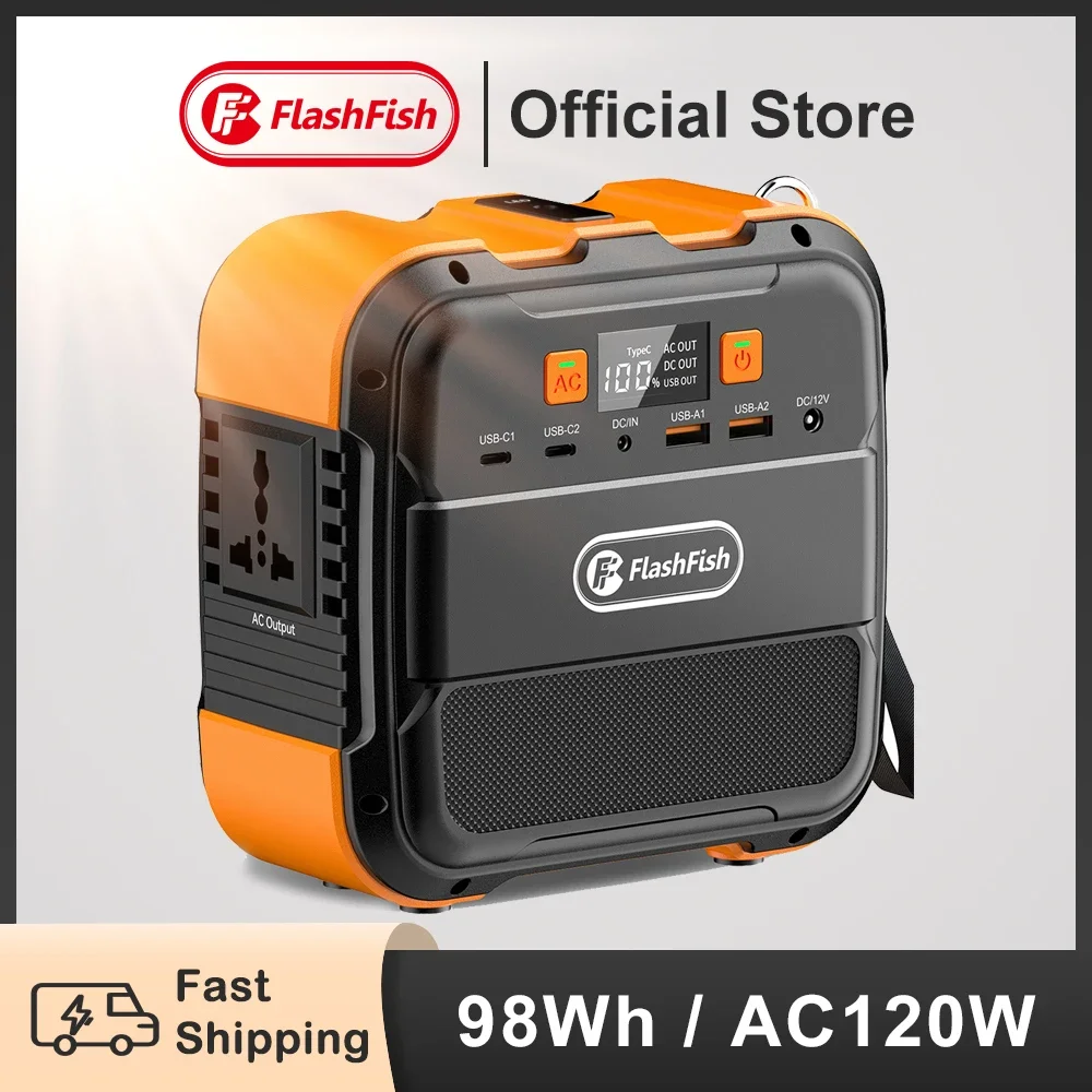 Portable Power Station 120W 98Wh Flashfish for Airplane