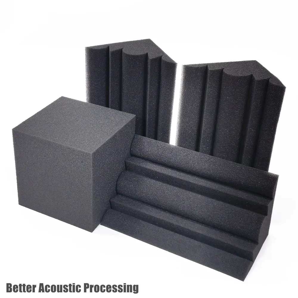 Soundproof Foam 16Pcs/Pack Acoustic Bass Traps Foam Kit 4Pcs 15x15x15cm Sound Absorbing Foam Cubes+12Pcs 12x12x24cm Corner High Density