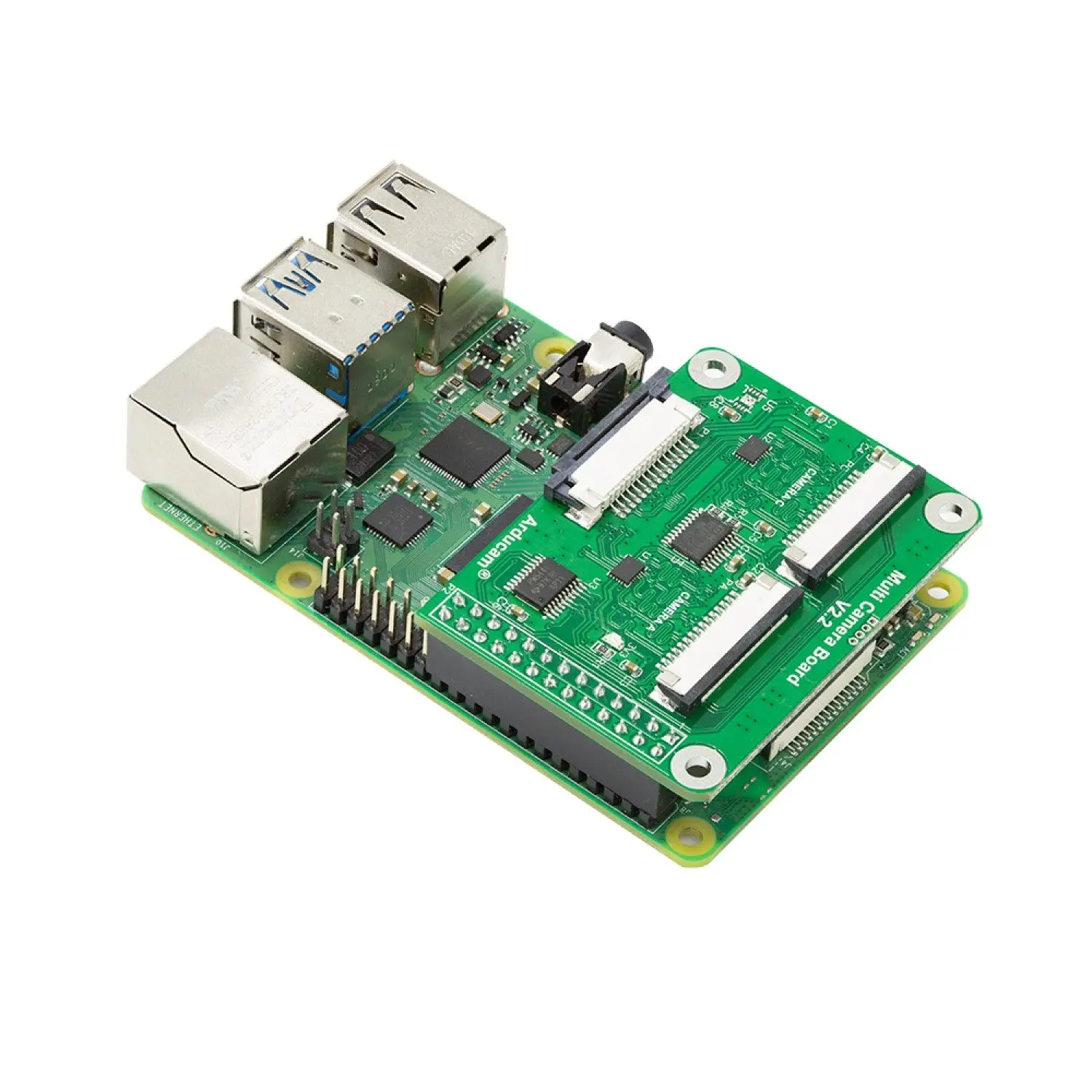 Arducam Multi Camera Adapter Module V2.2 for Raspberry Pi 4 B, 3B+, Pi 3, 2, Model A/B/B+, Work with 5MP OV5647 / 8MP IMX219