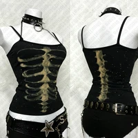 Vêtements Gothiques pour Femmes, Hauts Y2k Vintage, Vêtements Harajuku Mignons avec Bretelles, Débardeurs et Camisoles, Style Trashy Y2k Années 2000 Emo 1