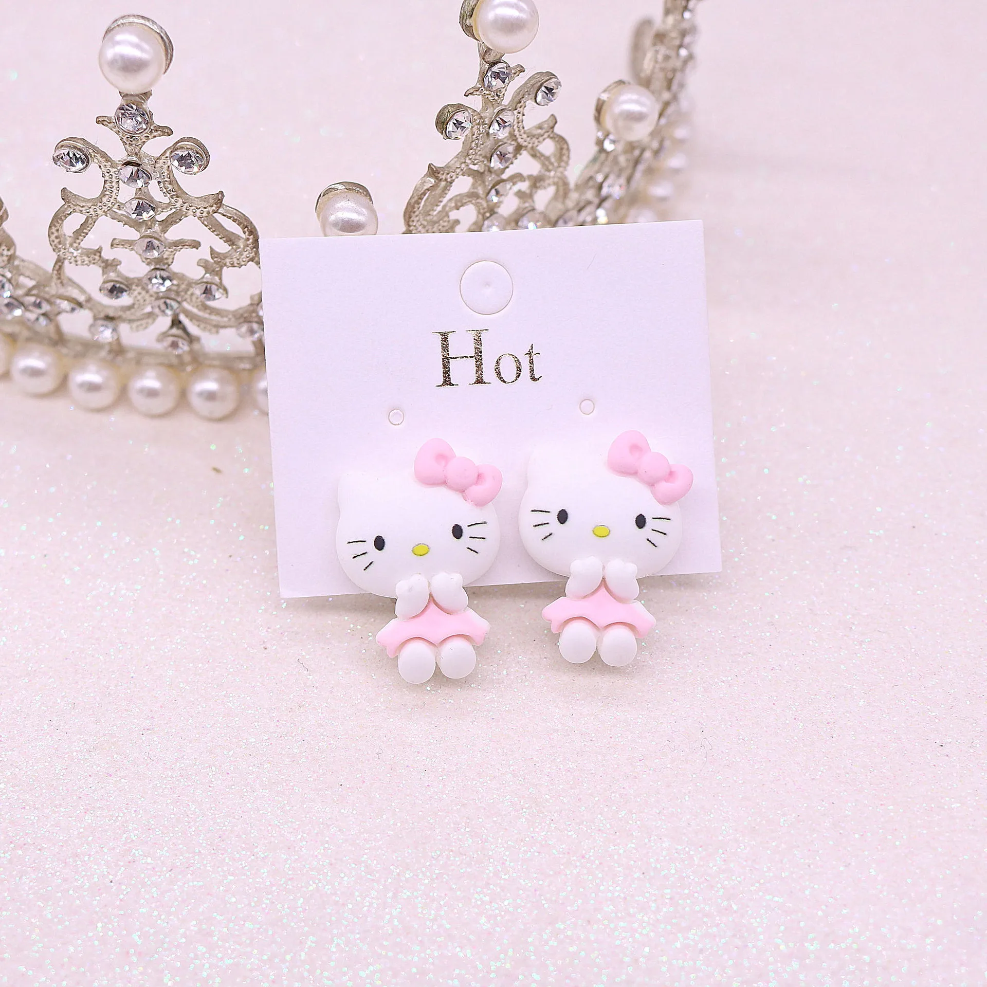 Cute Pink Cats Clip on Earrings For Kids Girls Earrings Jewelry No Pierced Children Women Cute ear clip earrings clip earrings ear clip