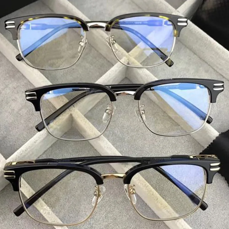 

HQ Square Star 69 Eyebrow Eyewear Frame Demo Lenses for Pr Imported Plan-Metal Glasse53-18-145 for Myopia Reader Prescription