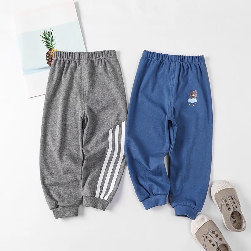 New Cotton Autumn Children Boys Sweatpants Elastic Waist Cartoon Pattern Letter Kid Baby Boys Jogger Pants Little Boy Pants