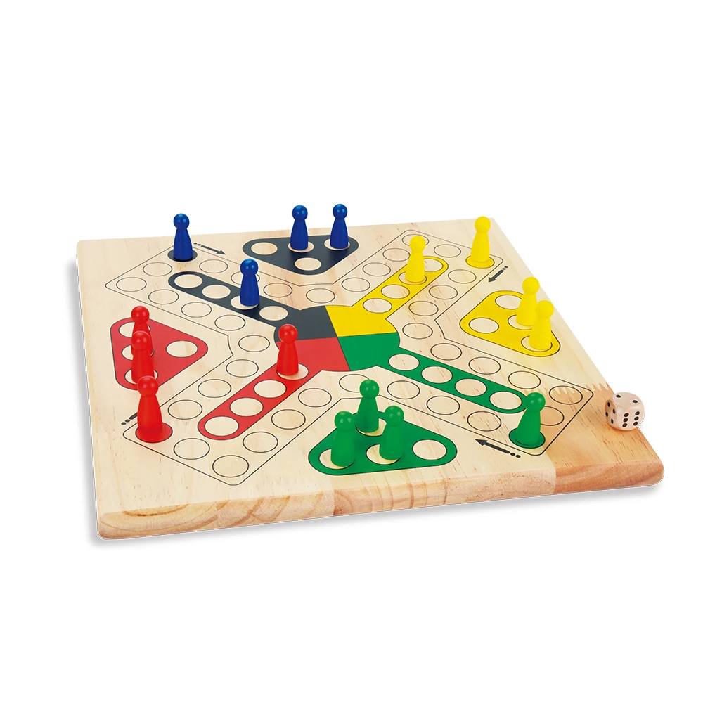 Ludo Clássico Brinquedo Educativo de Madeira - Jogo Tradicional