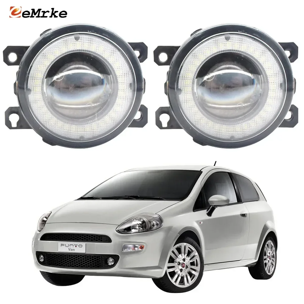 Fendinebbia A Led + Angel Eye Drl Luce Di Marcia Diurna Per Fiat Punto, Prunto Evo,Grande Punto Cile 2012 2013 2014 2015 2016