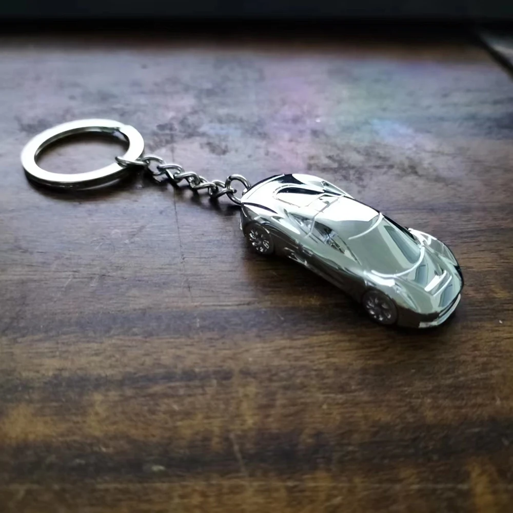 Die-cast Jaguar Keychain C-x75 Alloy Model Pendant Fan Hobby - Main Image