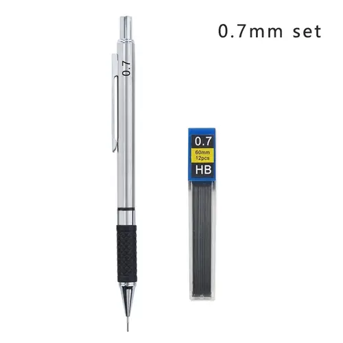 Metal Mechanical Pencil Set with Pencil Grip, Leads Art Drawing Student Office Supplies 0.5/0.7/0.9/2.0mm Automatic Pencil - Image 9