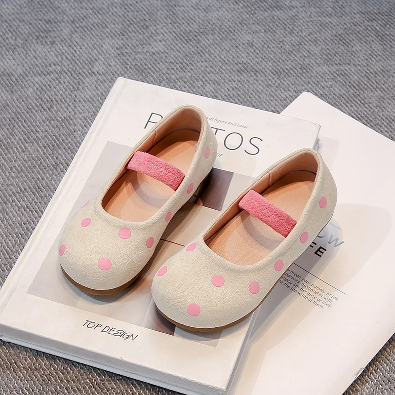 أحذية باليه مسطحة للفتيات الأميرة المخملية المرقطة...