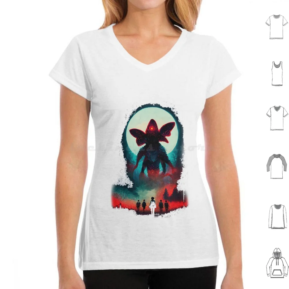 thumbnail image 1 of (Demogorgon) Camiseta 6xl Algodón Cool Tee Things Stranger Will Byers Mike Eleven Lucas Dustin 80s Hawkins Netflix 1980s 11, 1 of 5