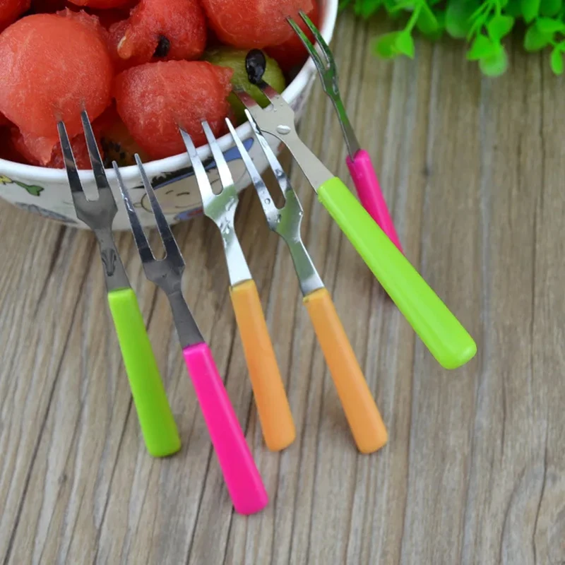 Fruit Fork 6Pcs Fruit Fork Stainless Steel Cake Dessert Forks Used For Cake Party Snail Restaurant