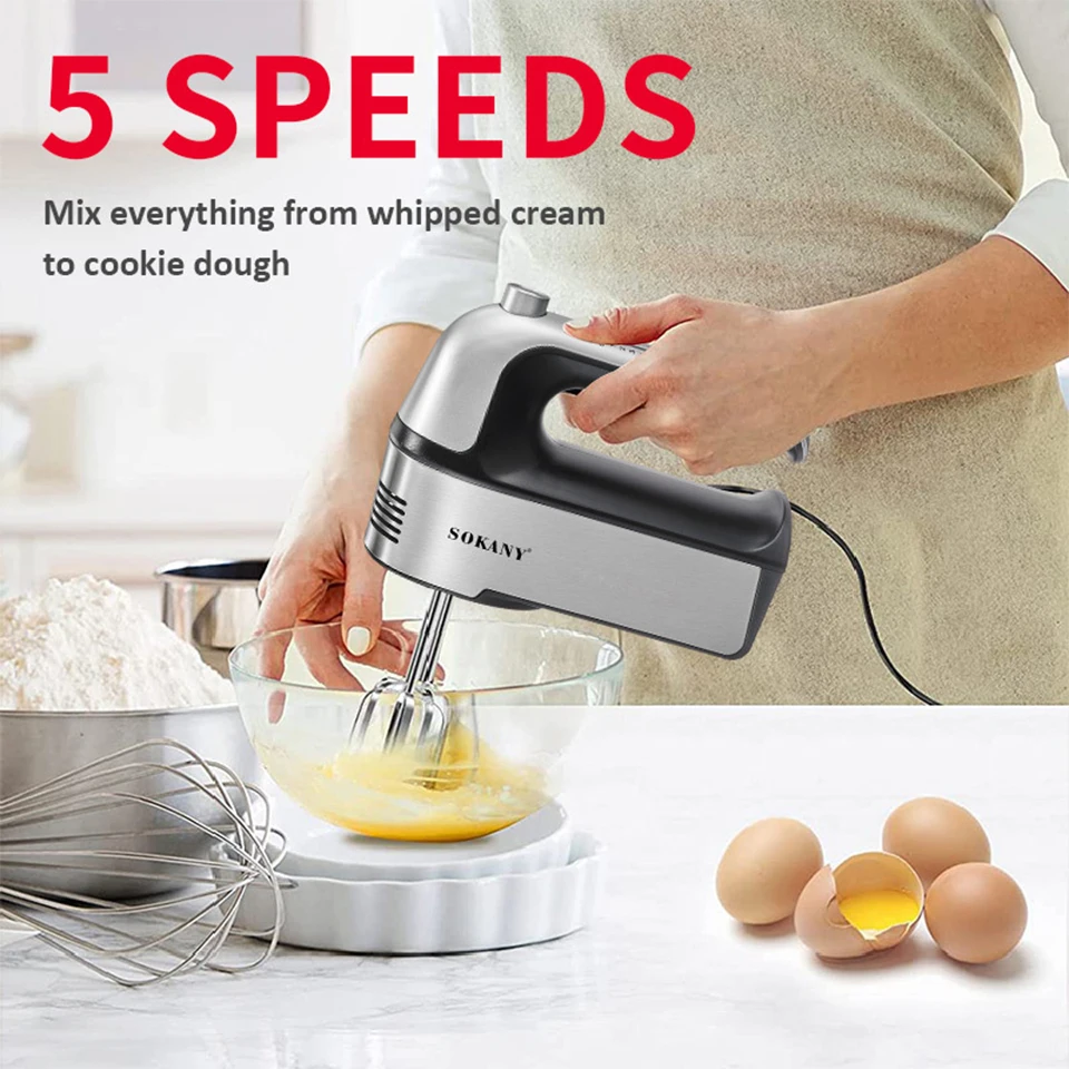 SK6630 Electric Hand Mixer Kitchen Handheld Mixer 5 Speed Powerful with  Turbo for Baking Cake Lightweight - AliExpress