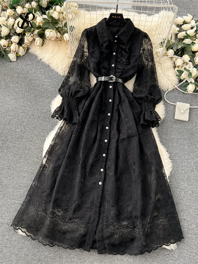 レースランタンスリーブシャツ　フレンチレトロ✳︎ゆったりトップス女子会デート用 Amazon | レースフレンチシャツネックシャツレディースランタン