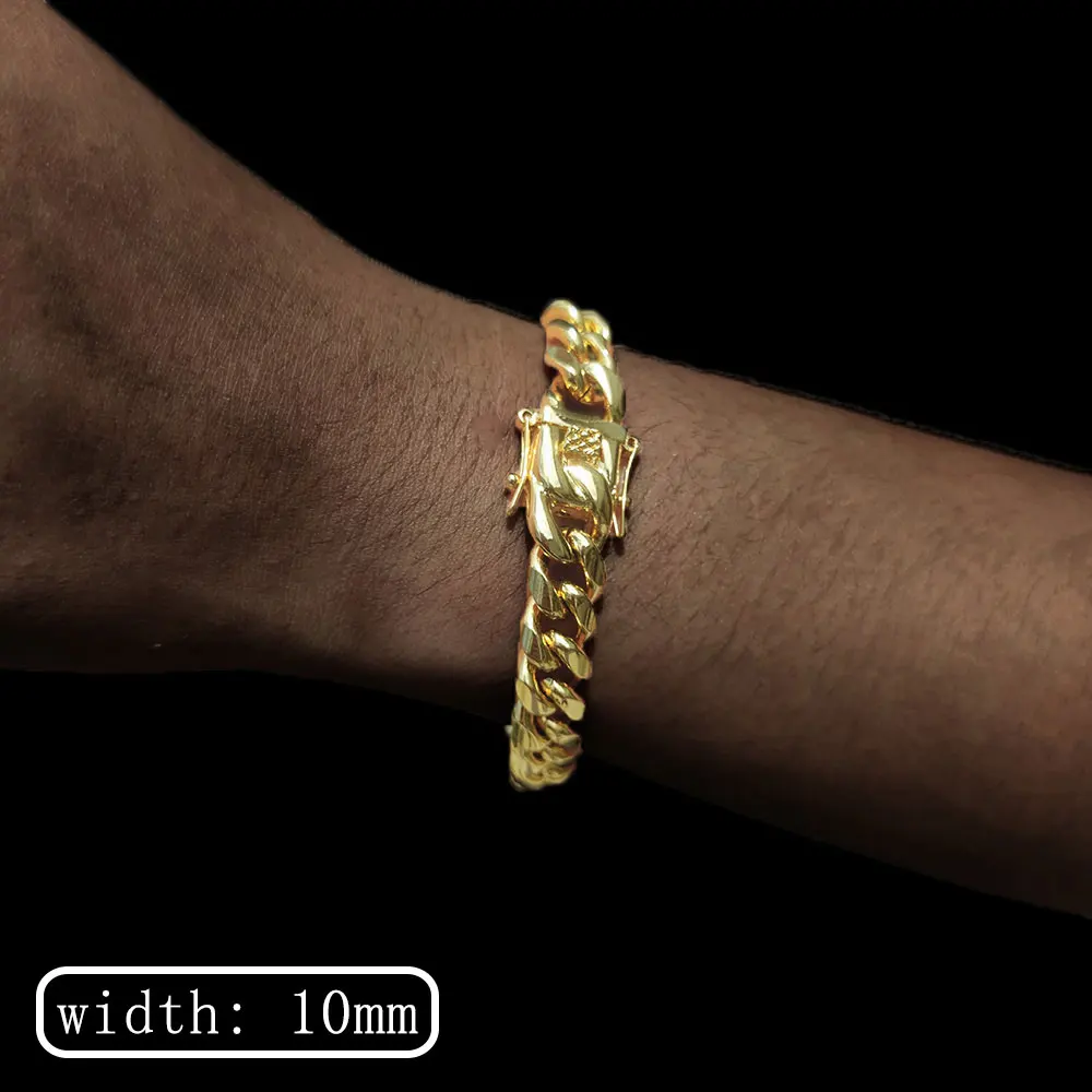 Bracciale A Maglia Cubana In Oro, Bracciale In Oro Da Uomo Da 9 - Foto 9
