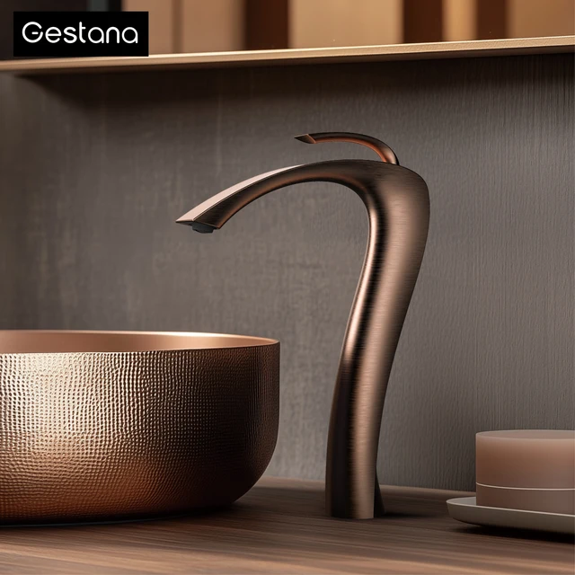 Chrome ทองเหลืองหรูหราห้องน้ํา Vanity ก๊อกน้ําโมเดิร์นดาดฟ้าติดตั้งอ่างล้างหน้าพร้อม Anti-Leak วาล์วเซรามิคร้อน/เย็นควบคุม 1