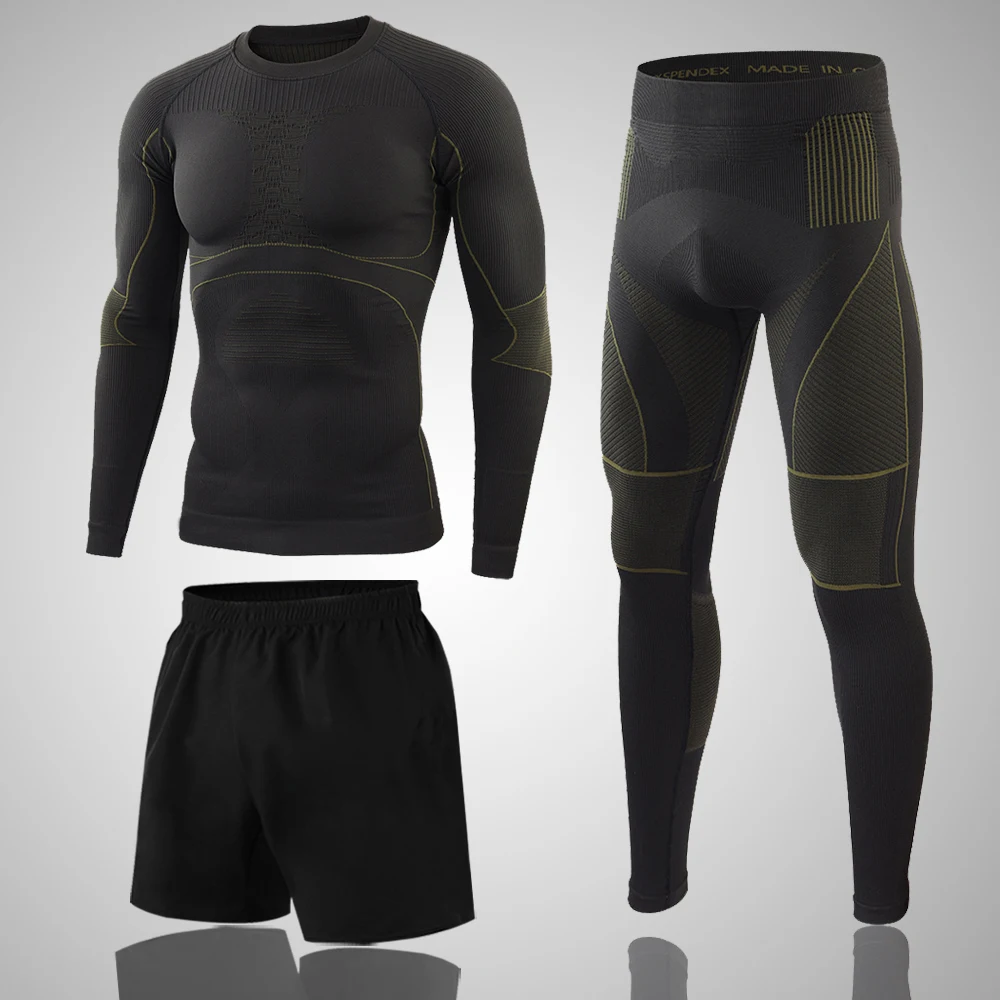 Winter Men's Running TShirt New Compression Kit Quick Dry Fitness