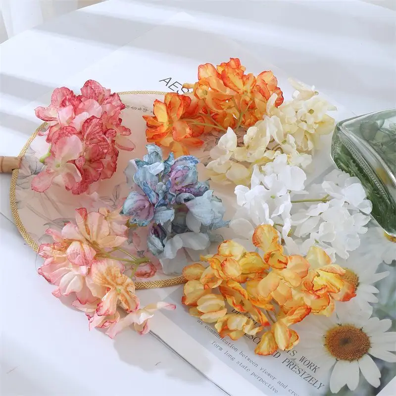 Künstliche Blume Seide Hortensie Hochzeit Brautstrauß Kränze Diy Geschenk Arrangement Hause Vase TableGarden Szene Dekoration Wand – Detail 4
